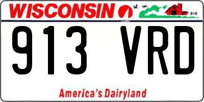 WI license plate 913VRD