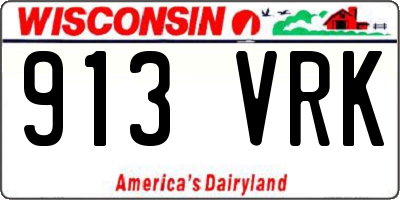 WI license plate 913VRK