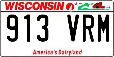 WI license plate 913VRM