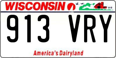 WI license plate 913VRY