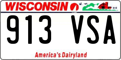 WI license plate 913VSA