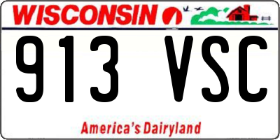 WI license plate 913VSC