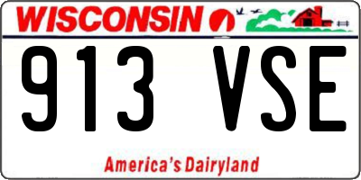 WI license plate 913VSE