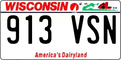 WI license plate 913VSN