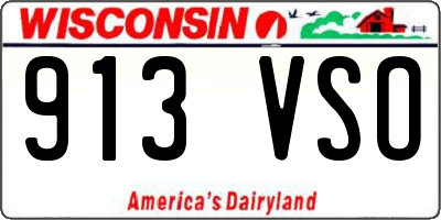 WI license plate 913VSO