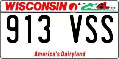 WI license plate 913VSS