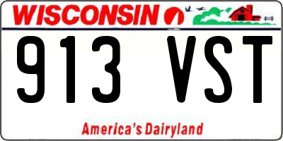 WI license plate 913VST