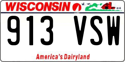 WI license plate 913VSW