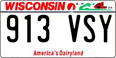 WI license plate 913VSY