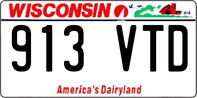 WI license plate 913VTD