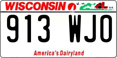 WI license plate 913WJO
