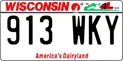 WI license plate 913WKY
