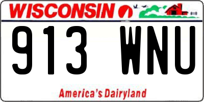 WI license plate 913WNU