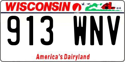 WI license plate 913WNV