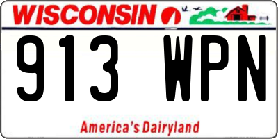 WI license plate 913WPN