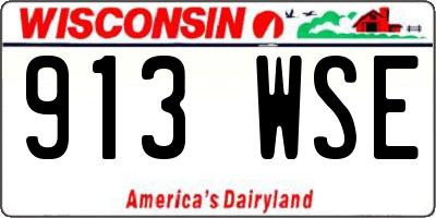 WI license plate 913WSE