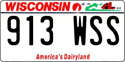 WI license plate 913WSS