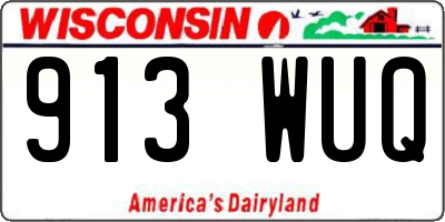 WI license plate 913WUQ
