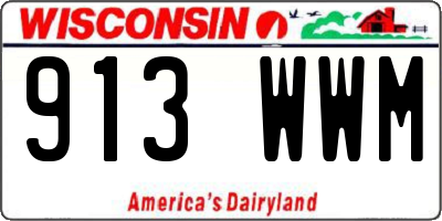 WI license plate 913WWM