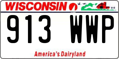 WI license plate 913WWP