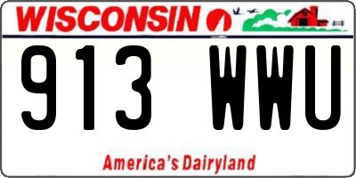 WI license plate 913WWU