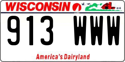 WI license plate 913WWW