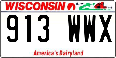 WI license plate 913WWX