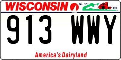 WI license plate 913WWY