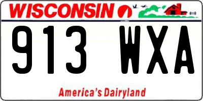 WI license plate 913WXA