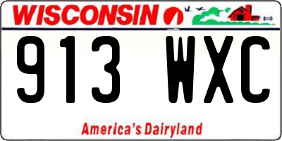 WI license plate 913WXC