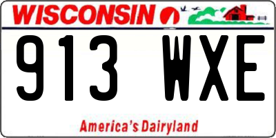 WI license plate 913WXE
