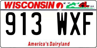 WI license plate 913WXF