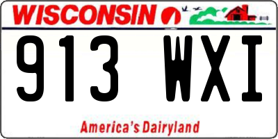 WI license plate 913WXI