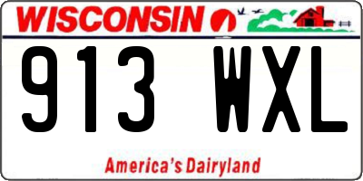 WI license plate 913WXL