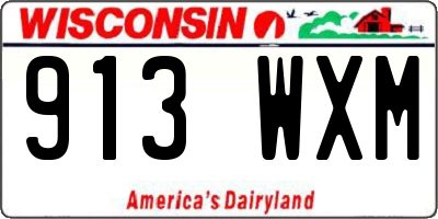 WI license plate 913WXM