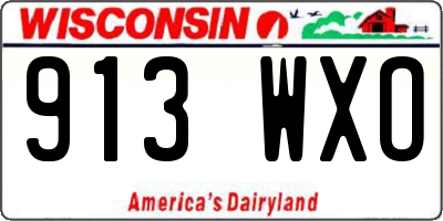 WI license plate 913WXO