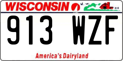 WI license plate 913WZF