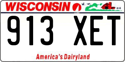 WI license plate 913XET