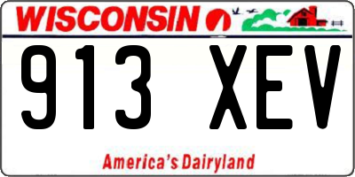 WI license plate 913XEV