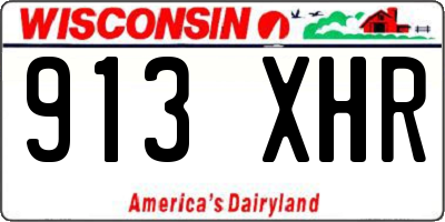 WI license plate 913XHR