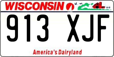 WI license plate 913XJF