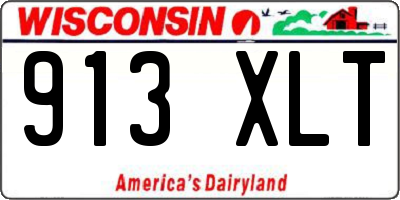 WI license plate 913XLT