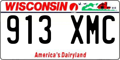 WI license plate 913XMC