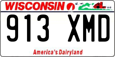 WI license plate 913XMD