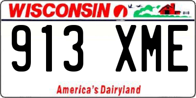 WI license plate 913XME