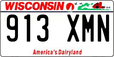 WI license plate 913XMN