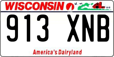 WI license plate 913XNB