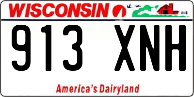 WI license plate 913XNH
