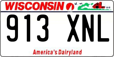 WI license plate 913XNL