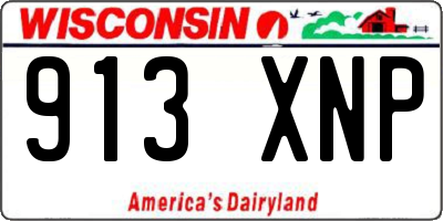WI license plate 913XNP